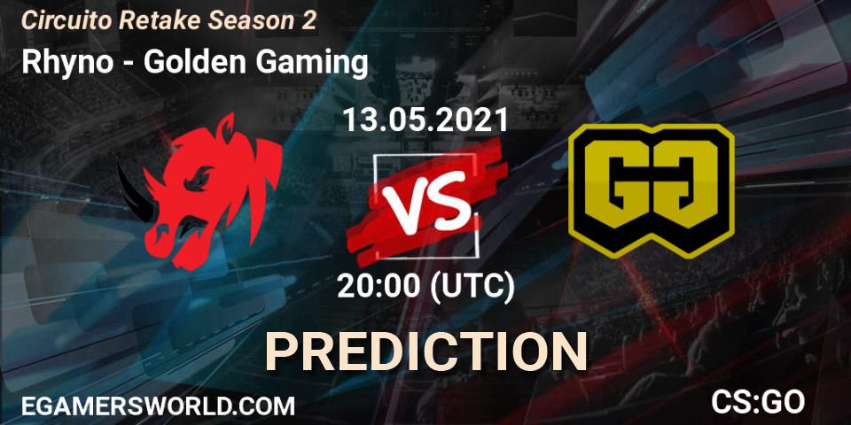Prognoza Rhyno - Golden Gaming. 13.05.2021 at 20:00, Counter-Strike (CS2), Circuito Retake Season 2
