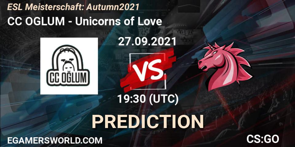 Prognoza CC OGLUM - Unicorns of Love. 27.09.2021 at 19:30, Counter-Strike (CS2), ESL Meisterschaft: Autumn 2021