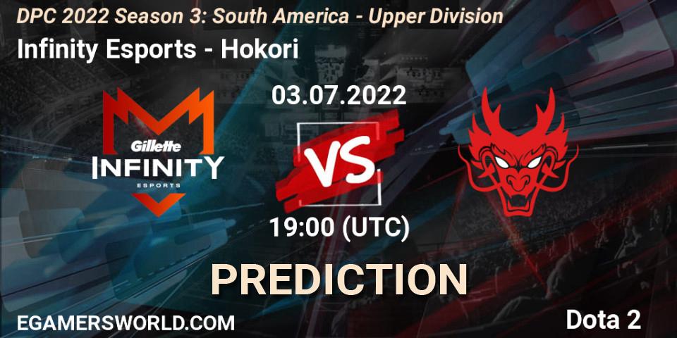 Prognoza Infinity Esports - Hokori. 03.07.22, Dota 2, DPC SA 2021/2022 Tour 3: Division I