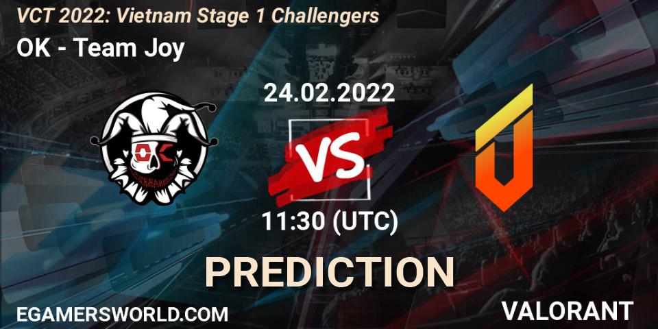Prognoza OK - Team Joy. 24.02.2022 at 11:30, VALORANT, VCT 2022: Vietnam Stage 1 Challengers