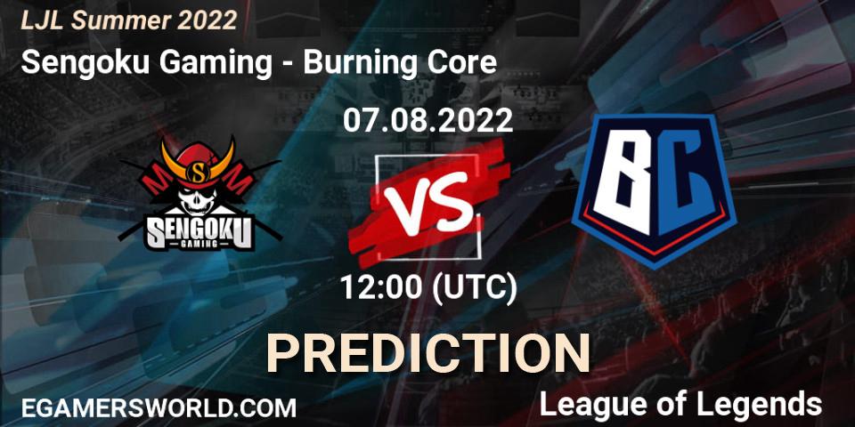 Prognoza Sengoku Gaming - Burning Core. 07.08.2022 at 12:00, LoL, LJL Summer 2022