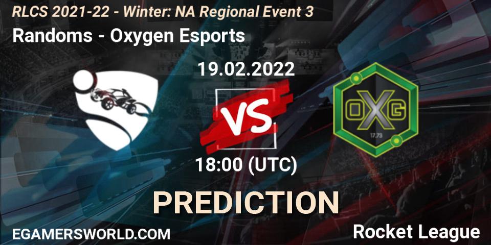 Prognoza Randoms - Oxygen Esports. 19.02.2022 at 18:00, Rocket League, RLCS 2021-22 - Winter: NA Regional Event 3