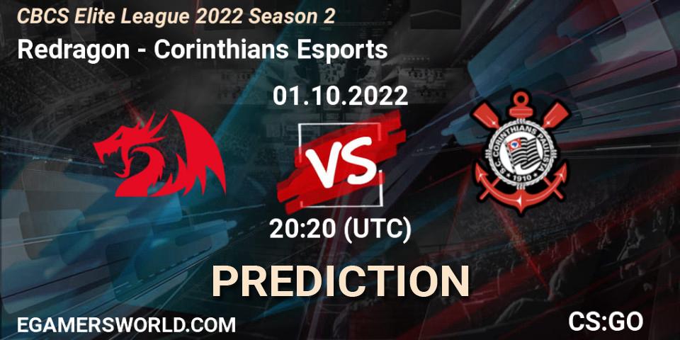 Prognoza Redragon - Corinthians Esports. 01.10.2022 at 20:20, Counter-Strike (CS2), CBCS Elite League 2022 Season 2