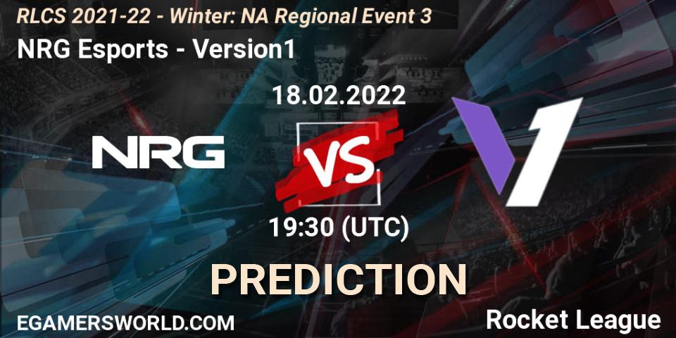 Prognoza NRG Esports - Version1. 18.02.2022 at 19:30, Rocket League, RLCS 2021-22 - Winter: NA Regional Event 3
