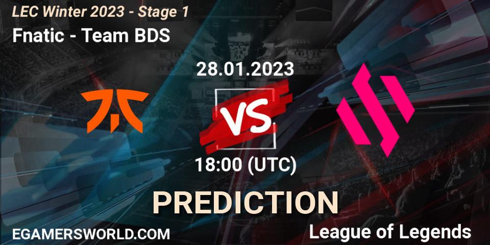 Prognoza Fnatic - Team BDS. 28.01.23, LoL, LEC Winter 2023 - Stage 1