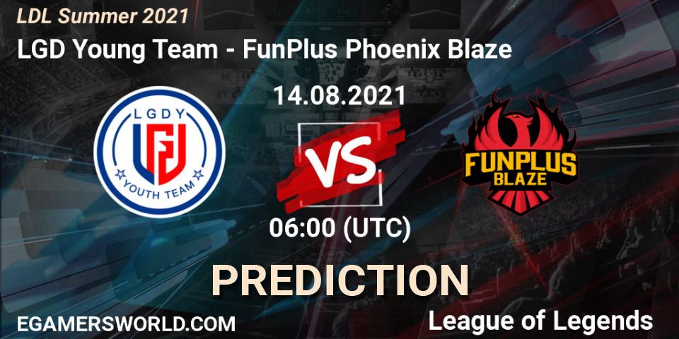 Prognoza LGD Young Team - FunPlus Phoenix Blaze. 14.08.2021 at 07:00, LoL, LDL Summer 2021
