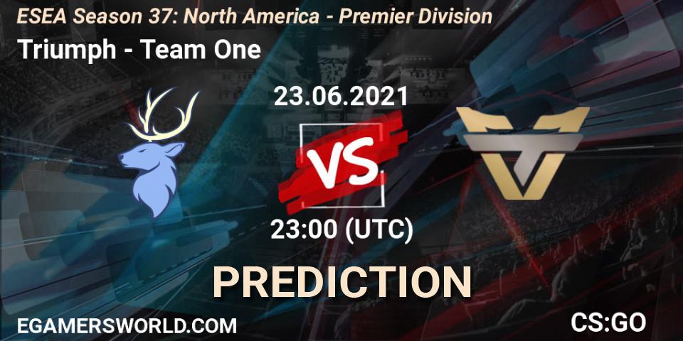 Prognoza Triumph - Team One. 23.06.2021 at 23:00, Counter-Strike (CS2), ESEA Season 37: North America - Premier Division