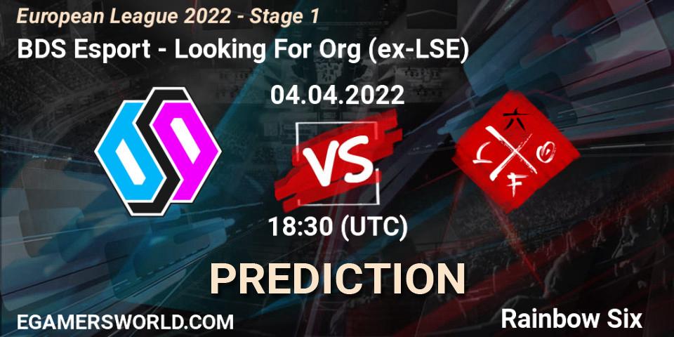 Prognoza BDS Esport - Looking For Org (ex-LSE). 04.04.22, Rainbow Six, European League 2022 - Stage 1