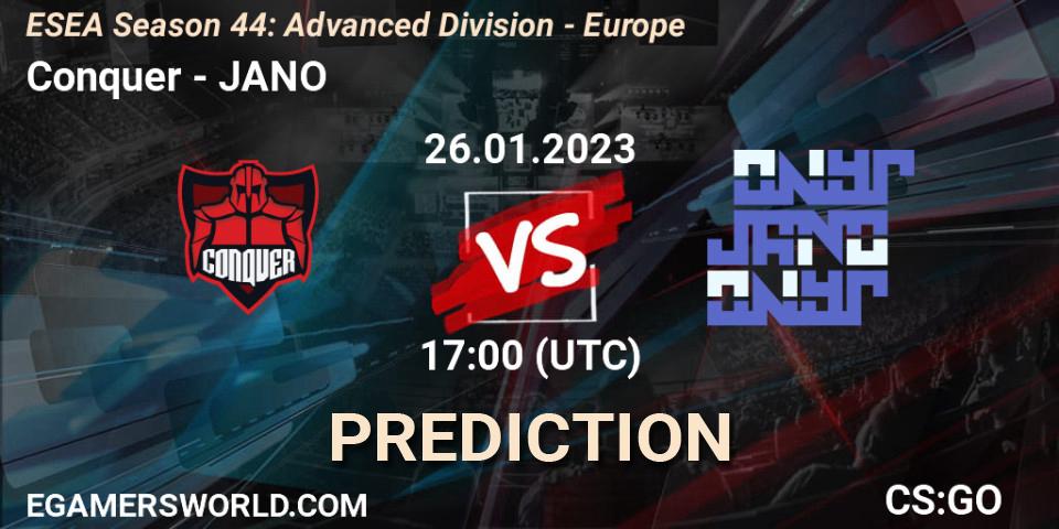 Prognoza Conquer - JANO. 26.01.23, CS2 (CS:GO), ESEA Season 44: Advanced Division - Europe