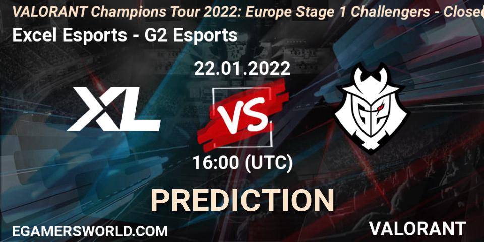 Prognoza Excel Esports - G2 Esports. 22.01.2022 at 16:00, VALORANT, VCT 2022: Europe Stage 1 Challengers - Closed Qualifier 2