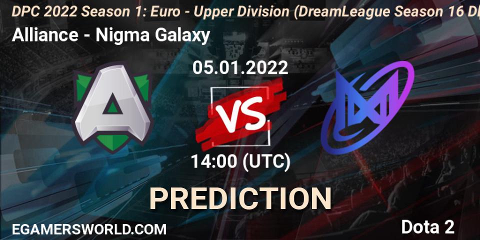 Prognoza Alliance - Nigma Galaxy. 05.01.2022 at 13:56, Dota 2, DPC 2022 Season 1: Euro - Upper Division (DreamLeague Season 16 DPC WEU)