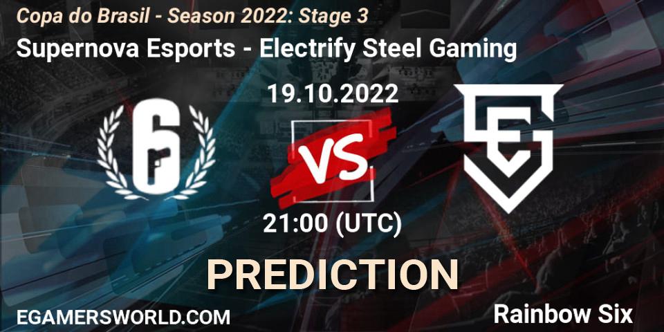 Prognoza Supernova Esports - Electrify Steel Gaming. 19.10.2022 at 21:00, Rainbow Six, Copa do Brasil - Season 2022: Stage 3