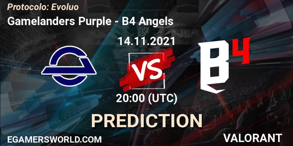 Prognoza Gamelanders Purple - B4 Angels. 14.11.2021 at 20:00, VALORANT, Protocolo: Evolução