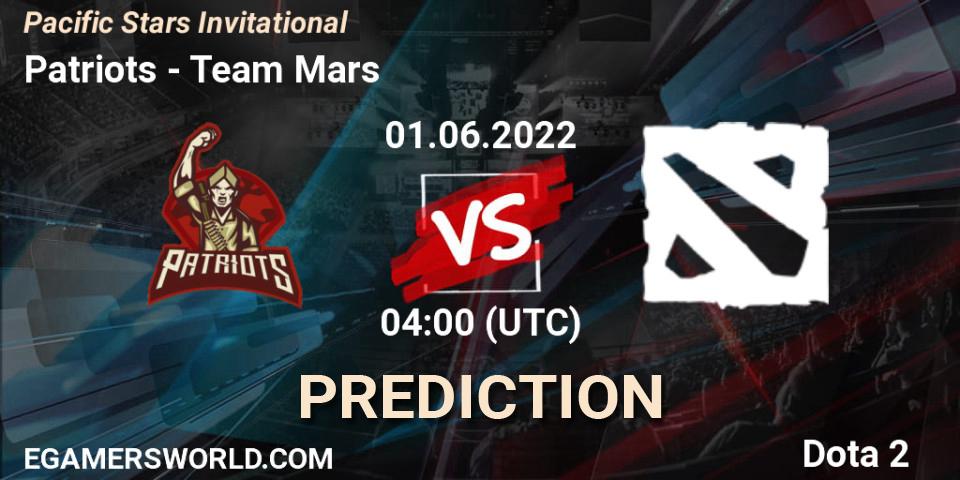 Prognoza Patriots - Team Mars. 01.06.2022 at 04:04, Dota 2, Pacific Stars Invitational