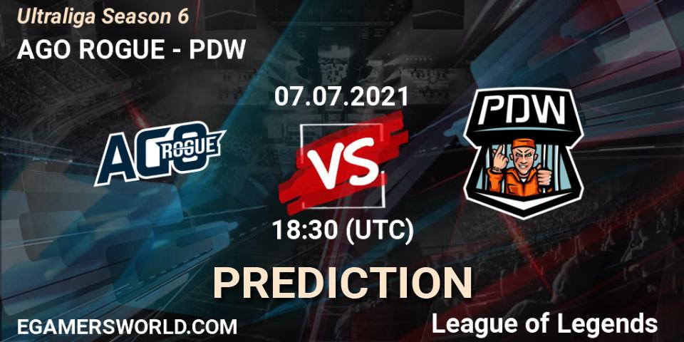 Prognoza AGO ROGUE - PDW. 07.07.2021 at 18:30, LoL, Ultraliga Season 6