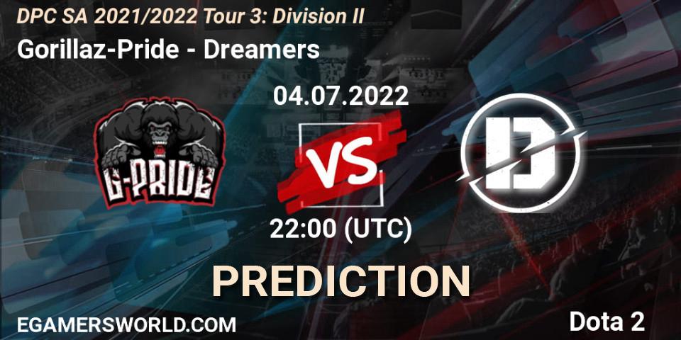 Prognoza Gorillaz-Pride - Dreamers. 04.07.22, Dota 2, DPC SA 2021/2022 Tour 3: Division II