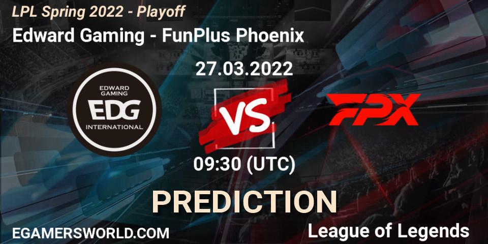 Prognoza Edward Gaming - FunPlus Phoenix. 27.03.2022 at 08:45, LoL, LPL Spring 2022 - Playoff
