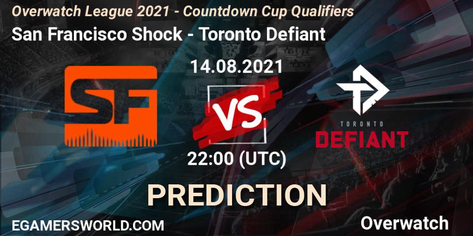 Prognoza San Francisco Shock - Toronto Defiant. 14.08.2021 at 22:00, Overwatch, Overwatch League 2021 - Countdown Cup Qualifiers