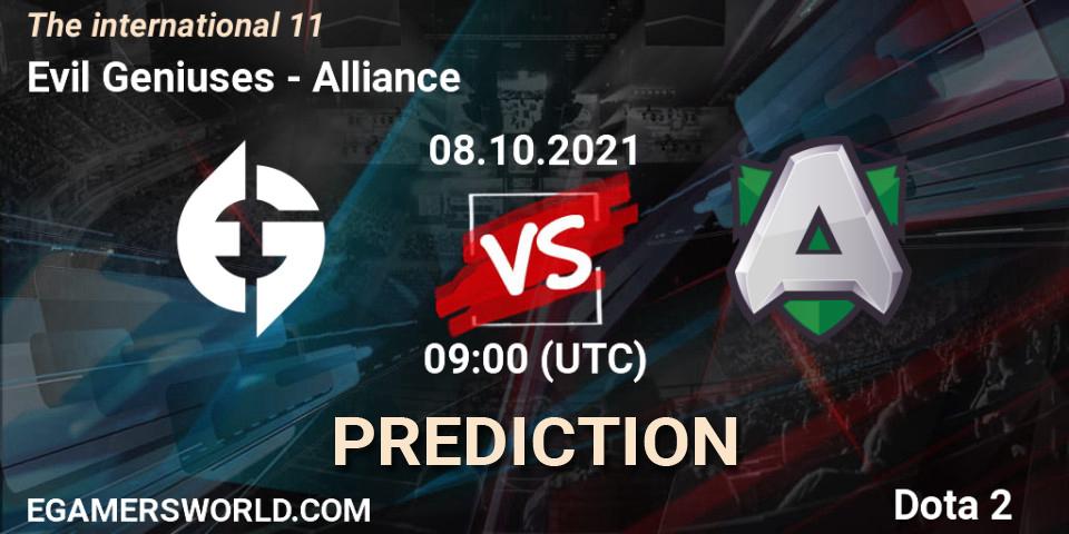 Prognoza Evil Geniuses - Alliance. 08.10.2021 at 09:06, Dota 2, The Internationa 2021