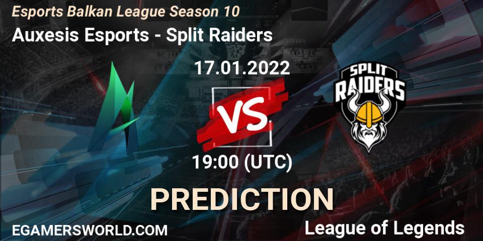 Prognoza Auxesis Esports - Split Raiders. 17.01.2022 at 19:00, LoL, Esports Balkan League Season 10