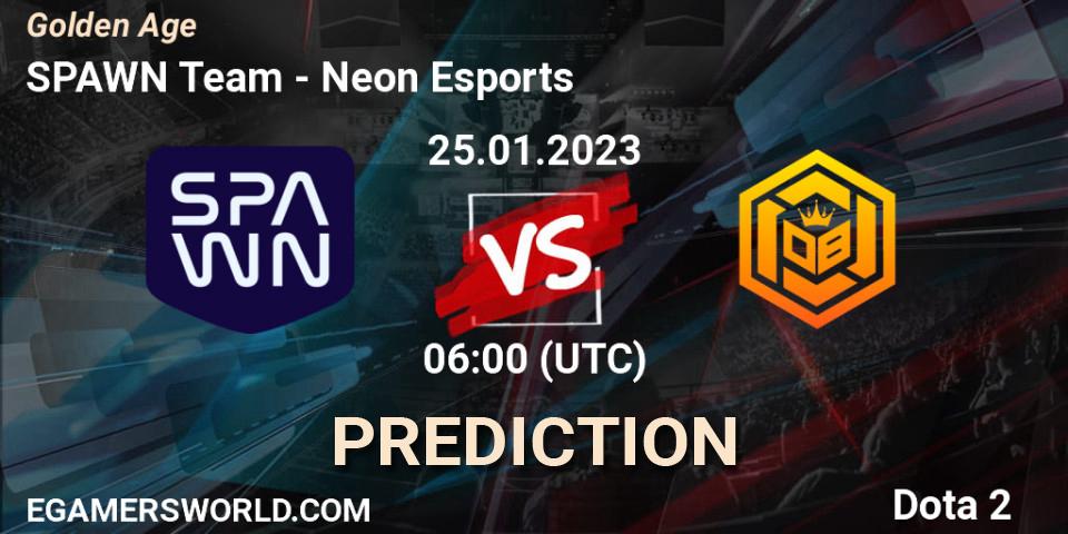Prognoza SPAWN Team - Neon Esports. 25.01.23, Dota 2, Golden Age