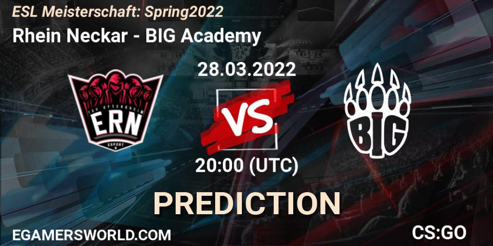 Prognoza Rhein Neckar - BIG Academy. 28.03.2022 at 19:00, Counter-Strike (CS2), ESL Meisterschaft: Spring 2022