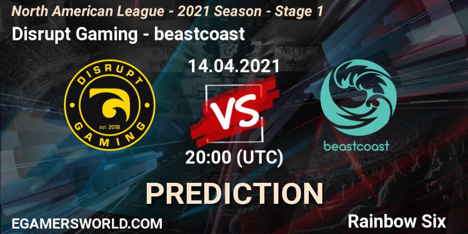 Prognoza Disrupt Gaming - beastcoast. 14.04.2021 at 20:00, Rainbow Six, North American League - 2021 Season - Stage 1
