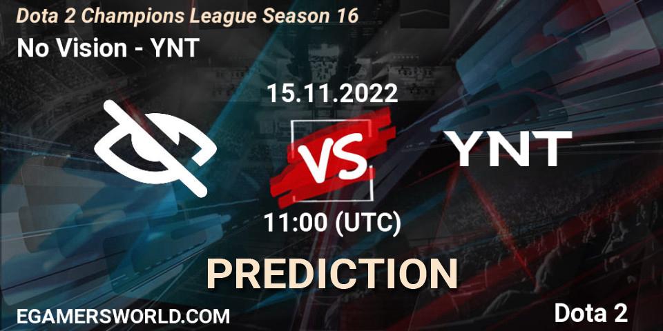 Prognoza No Vision - YNT. 15.11.2022 at 11:03, Dota 2, Dota 2 Champions League Season 16