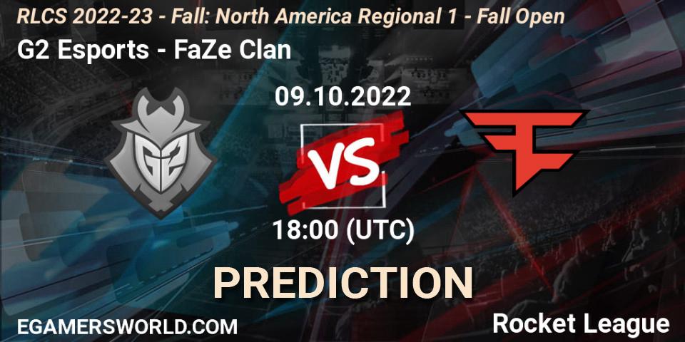Prognoza G2 Esports - FaZe Clan. 09.10.2022 at 17:55, Rocket League, RLCS 2022-23 - Fall: North America Regional 1 - Fall Open