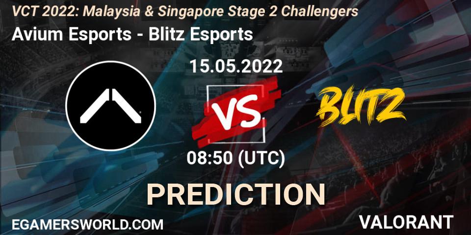 Prognoza Avium Esports - Blitz Esports. 15.05.2022 at 08:50, VALORANT, VCT 2022: Malaysia & Singapore Stage 2 Challengers