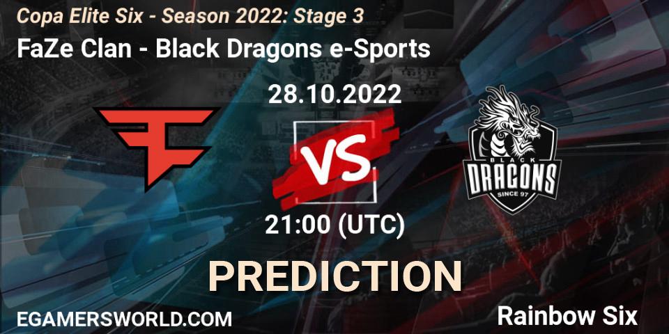 Prognoza FaZe Clan - Black Dragons e-Sports. 28.10.2022 at 21:00, Rainbow Six, Copa Elite Six - Season 2022: Stage 3