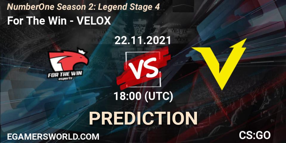 Prognoza For The Win - VELOX. 22.11.2021 at 18:00, Counter-Strike (CS2), NumberOne Season 2: Legend Stage 4