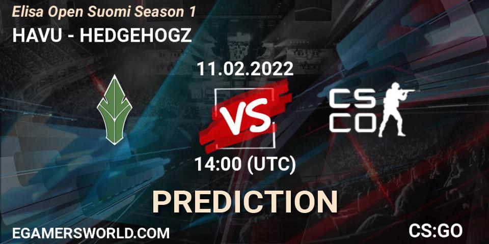 Prognoza HAVU - HEDGEHOGZ. 11.02.2022 at 14:00, Counter-Strike (CS2), Elisa Open Suomi Season 1