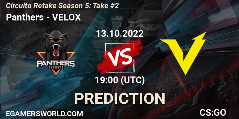 Prognoza Panthers - VELOX. 13.10.22, CS2 (CS:GO), Circuito Retake Season 5: Take #2