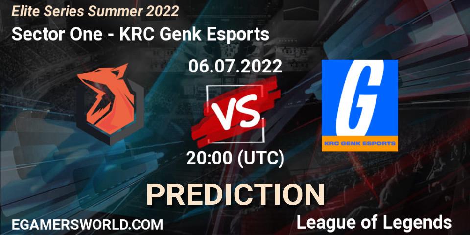 Prognoza Sector One - KRC Genk Esports. 06.07.2022 at 20:00, LoL, Elite Series Summer 2022