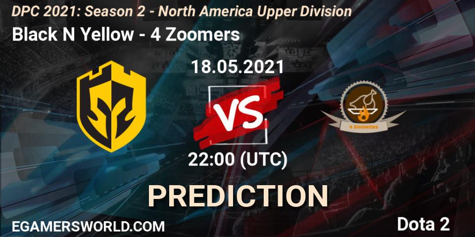 Prognoza Black N Yellow - 4 Zoomers. 18.05.2021 at 22:03, Dota 2, DPC 2021: Season 2 - North America Upper Division 