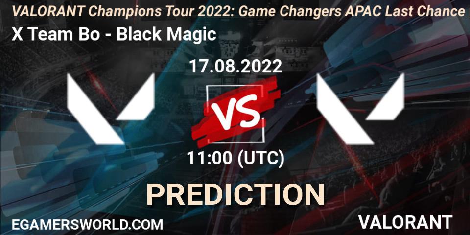 Prognoza X Team Bo - Black Magic. 17.08.2022 at 11:00, VALORANT, VCT 2022: Game Changers APAC Last Chance Qualifier
