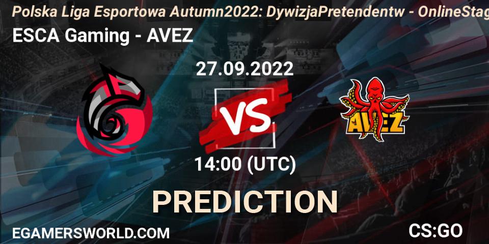 Prognoza ESCA Gaming - AVEZ. 27.09.2022 at 14:00, Counter-Strike (CS2), Polska Liga Esportowa Autumn 2022: Dywizja Pretendentów - Online Stage