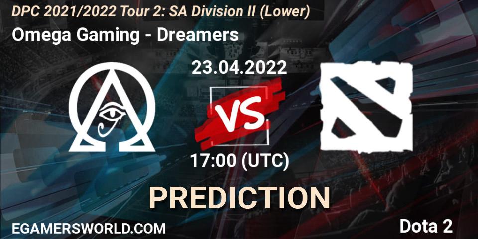 Prognoza Omega Gaming - Dreamers. 23.04.2022 at 17:38, Dota 2, DPC 2021/2022 Tour 2: SA Division II (Lower)