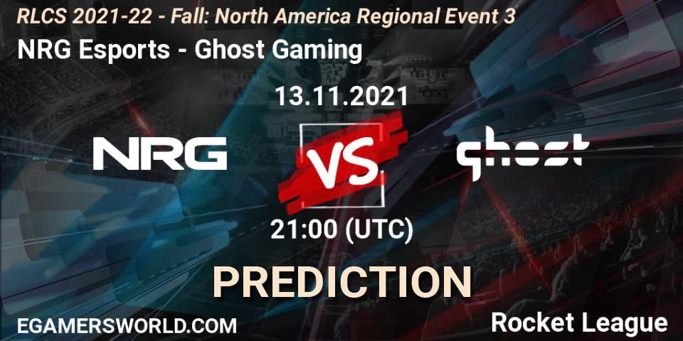 Prognoza NRG Esports - Ghost Gaming. 13.11.2021 at 18:00, Rocket League, RLCS 2021-22 - Fall: North America Regional Event 3