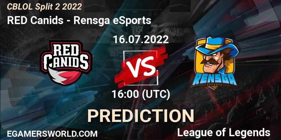 Prognoza RED Canids - Rensga eSports. 16.07.22, LoL, CBLOL Split 2 2022