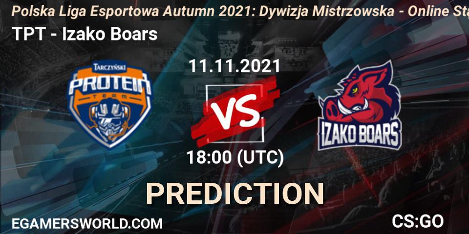 Prognoza TPT - Izako Boars. 11.11.21, CS2 (CS:GO), Polska Liga Esportowa Autumn 2021: Dywizja Mistrzowska - Online Stage