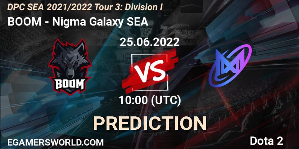Prognoza BOOM - Nigma Galaxy SEA. 25.06.2022 at 10:00, Dota 2, DPC SEA 2021/2022 Tour 3: Division I