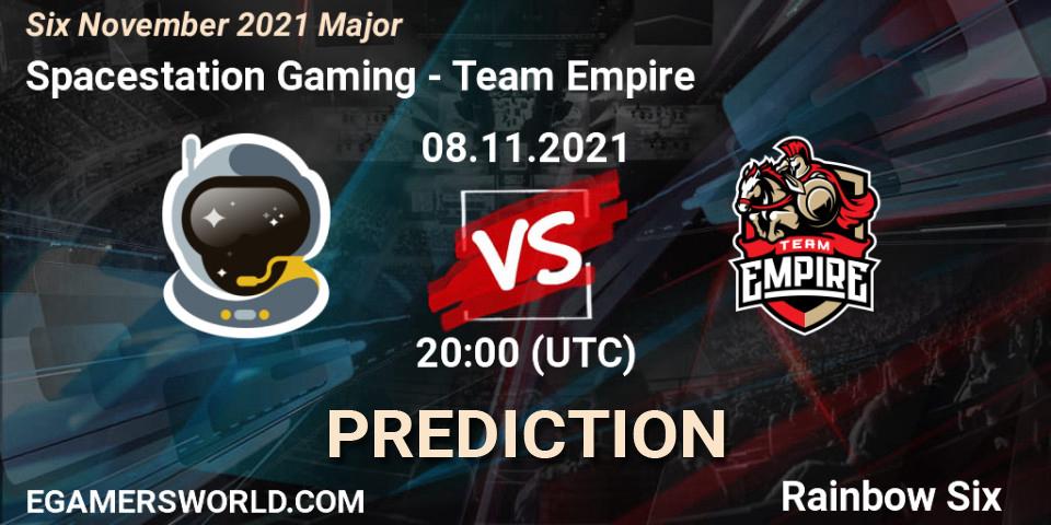 Prognoza Team Empire - Spacestation Gaming. 10.11.2021 at 13:30, Rainbow Six, Six Sweden Major 2021