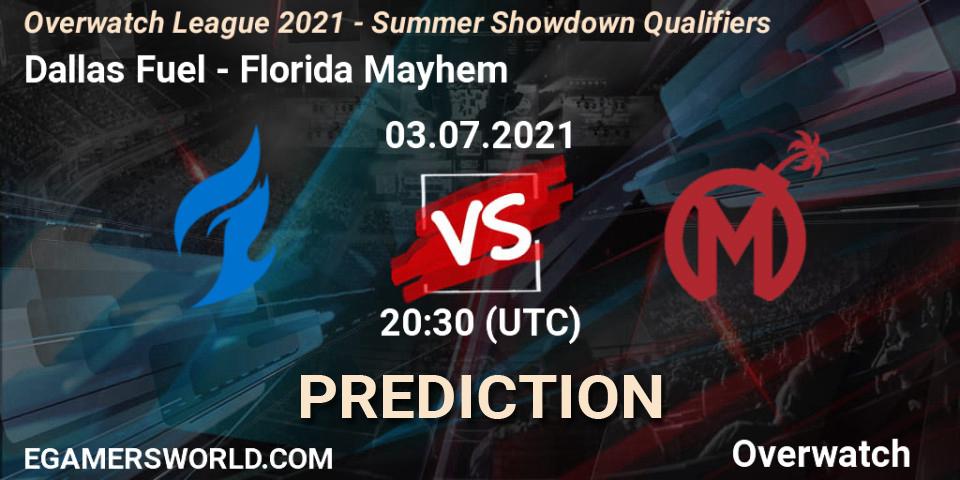 Prognoza Dallas Fuel - Florida Mayhem. 03.07.2021 at 20:30, Overwatch, Overwatch League 2021 - Summer Showdown Qualifiers
