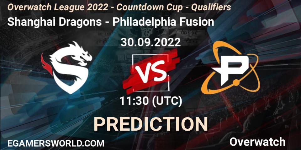 Prognoza Shanghai Dragons - Philadelphia Fusion. 30.09.22, Overwatch, Overwatch League 2022 - Countdown Cup - Qualifiers