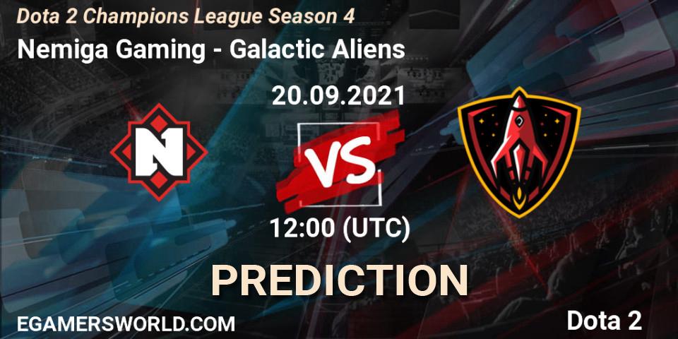 Prognoza Nemiga Gaming - Galactic Aliens. 20.09.2021 at 12:00, Dota 2, Dota 2 Champions League Season 4