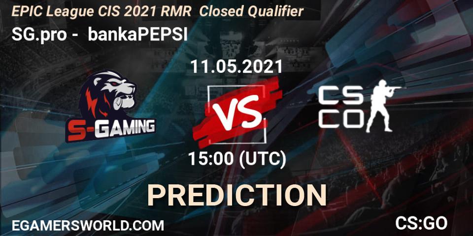 Prognoza SG.pro - bankaPEPSI. 11.05.2021 at 14:00, Counter-Strike (CS2), EPIC League CIS 2021 RMR Closed Qualifier