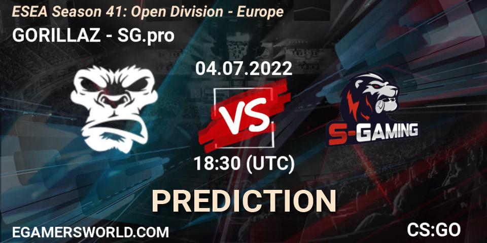 Prognoza GORILLAZ - SG.pro. 04.07.2022 at 18:30, Counter-Strike (CS2), ESEA Season 41: Open Division - Europe
