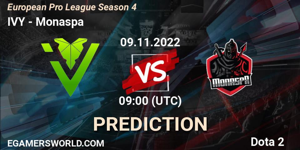 Prognoza IVY - Monaspa. 09.11.22, Dota 2, European Pro League Season 4